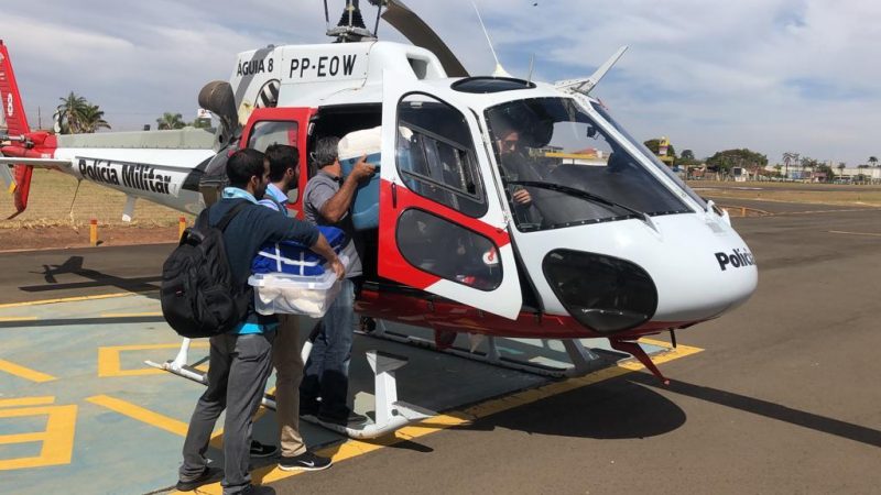 Polícia Militar de São Paulo transporta pulmão pelo Águia, de São José do Rio Preto até o Incor