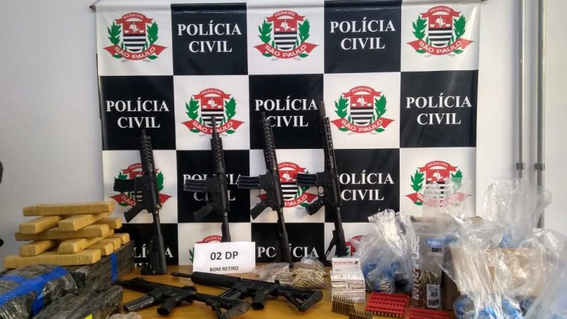Drogas, armas e munições apreendidos em São Paulo