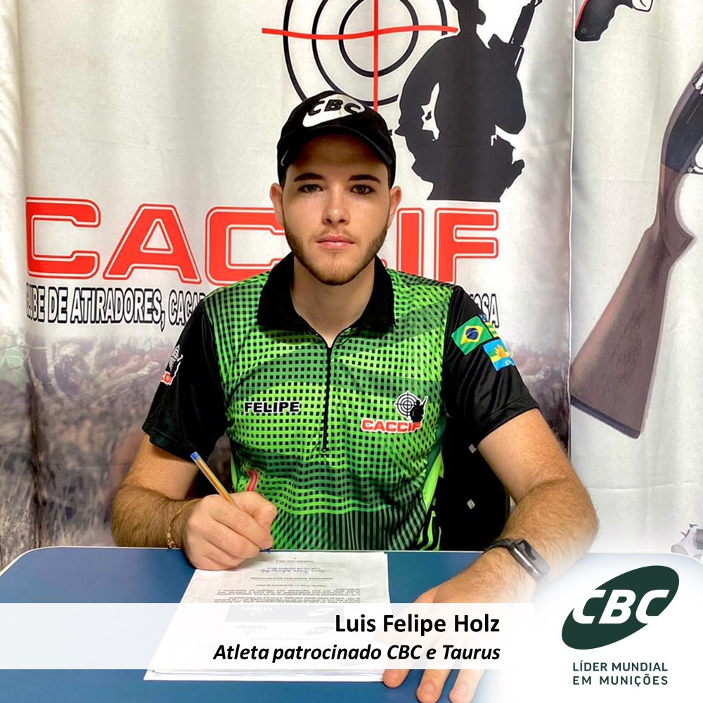 O atleta de tiro Luis Felipe Holz é o mais novo patrocinado pela CBC e Taurus