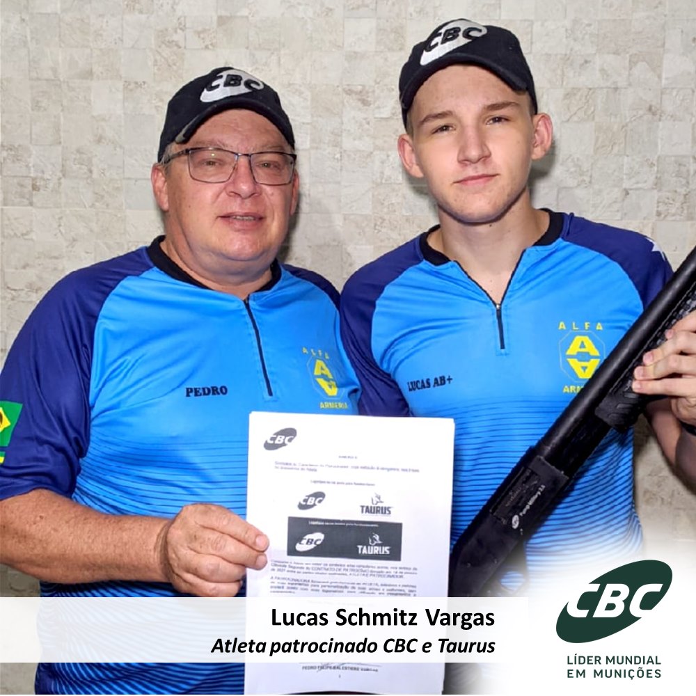 Lucas Schmitz Vargas pratica tiro desde os 6 anos e é a nova promessa da modalidade patrocinado pela CBC/Taurus